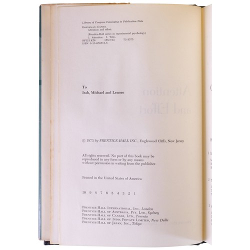 Daniel Kahneman / Aufmerksamkeit und Anstrengung 1. Auflage 1973 - Bild 4 von 6