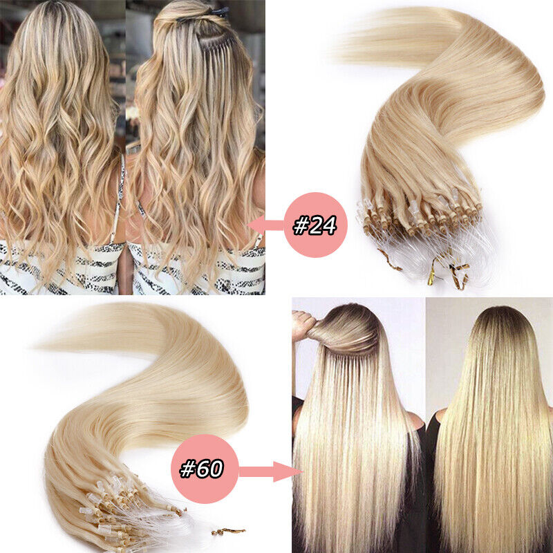Invisible Micro Loop Nano Ring Beads/ Link 100% Human Hair Extensions Pre Bonded Najniższa cena, wysoka jakość