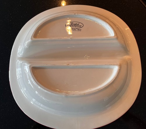 Droll Too Divided Serving Bowl -in Black & Multicolor Fruit Pattern - Picture 5 of 6