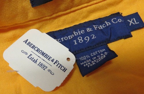 Vintage Abercrombie & Fitch The Big Shirt Mens Size XL Yellow USA Made New - Picture 5 of 6