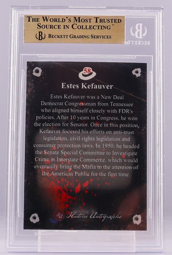 Estes Kefauver 2016 Historic Autographs The Mob #58 SP/20 Graded BGS 9.5 - Picture 4 of 4