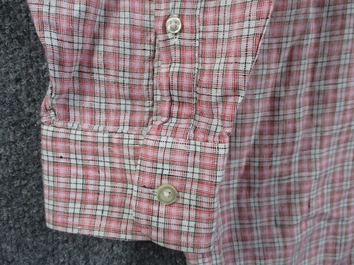 Lands End Shirt Mens 17 33 Pink Plaid Irish Linen Button Down Baird McNutt Woven - Picture 5 of 14