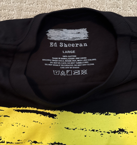 ED SHEERAN T-Shirt Large Black Band Tee Subtract 2023 USA Tour - Authentic NEW - Picture 2 of 3