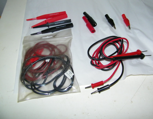 Vintage Multimeter Zubehör Prüfdrähte, Clips, Sonden & mehr neuwertig siehe Bilder
