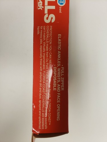 Floridacoast Coveralls Made With Dupont Tyvek.  Full Zipper Front, Painter, NEW - Picture 6 of 8