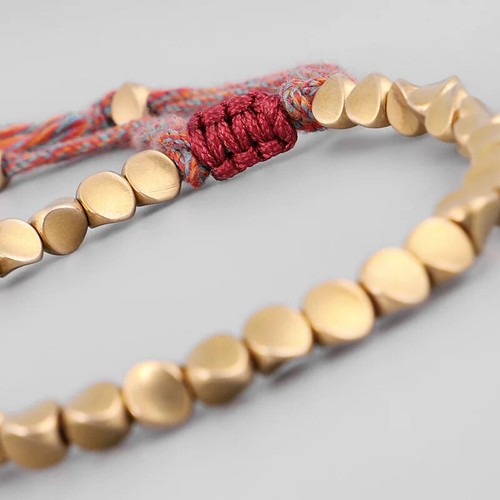 Pulsera De Cuerda De Suerte Con Cuentas De Cobre Y Algodón Trenzado Hombre Mujer - Imagen 5 de 24