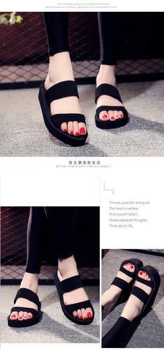 Women Open Toe Slipper Sandal Platform High Wedge Heel Beach Casual Shoes Summer - 第 22/25 張圖片
