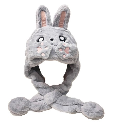Gorro animal gorro bufanda cálida acogedora con orejas móviles carnaval peluche - Imagen 35 de 117