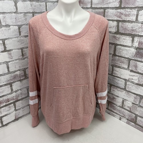 No Boundaries Top Womens XS (1) Open Back Varsity Pink Pocket Athleisure - Picture 8 of 9