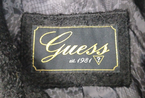 Chaqueta Guess Mujer Mezcla de Lana Negra Invierno Trinchera Sobre Abrigo Con Cremallera Completa Mascota Pequeña - Imagen 9 de 13