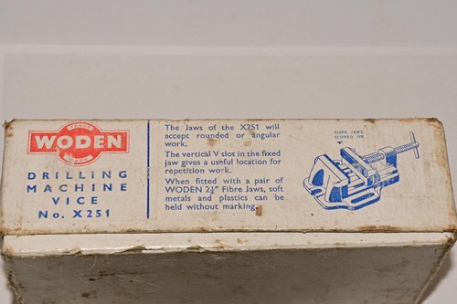 Vintage WODEN X251 Drilling Machine Vice Vise Drill Press VGC with Box - Picture 13 of 14