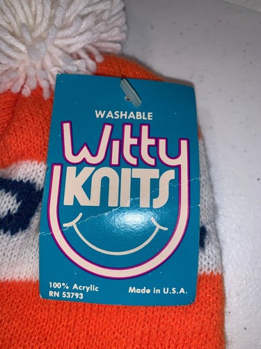 Wacky Packages Winter Hat Gulp Oil Witty Knits Orange White Blue 1980 - Picture 6 of 9