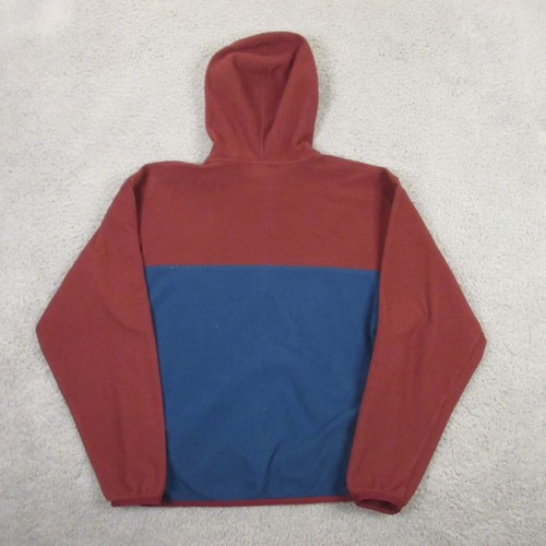 Patagonia Jacket Girls XL 14 Micro D Snap-T Full-Zip Fleece Hooded Maroon Blue - Picture 8 of 12