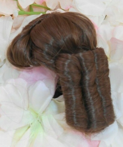 VINTAGE sz 6 LIGHT BROWN Dollspart Dynel LONG CURL& bangs with BOX unused - Picture 3 of 6