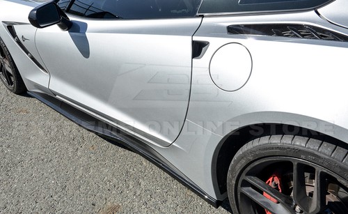 Z06 CARBON FLASH Front Splitter Side Skirts & Rear Spoiler For 14-19 Corvette C7 - Picture 7 of 12