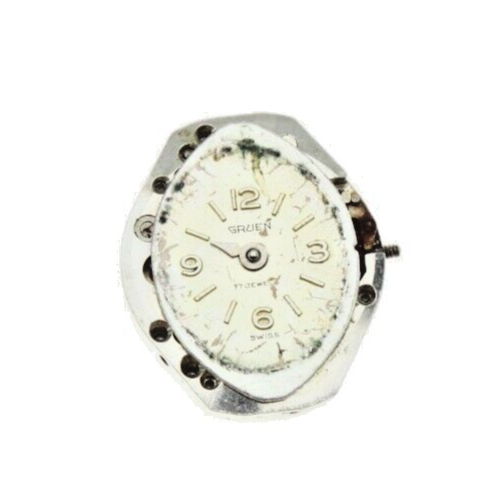 Movimiento de reloj Gruen Precision modelo N225R vintage usado 17 J 6,75 x 7,75"" funciona - Imagen 9 de 10