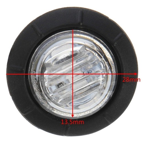 White 4x 12V/24V Car Truck Trailer Small Round LED Button Marker Light - Picture 12 of 24