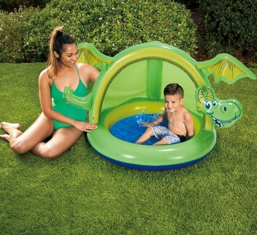 Summer Waves Dragon Shade Pool Toddler Inflatable Summer Toy NEW FREE Shipping - Picture 2 of 4