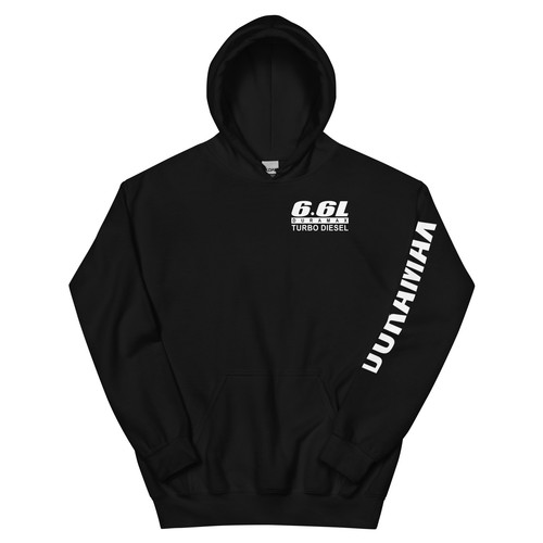6.6 Duramax Hoodie, Diesel Truck Sweatshirt With Sleeve Print - Picture 2 of 16