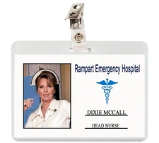 Emergency! TV Show Dixie McCall Rampart ER Hospital ID Badge Card Halloween