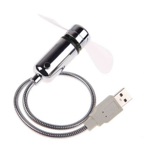 LED Clock Fan Mini USB Powered Cooling Flashing Real Time Display Function - Picture 2 of 2