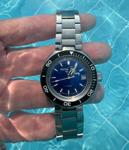 Reloj Ruso Vostok Amphibia 78010A Scuba Dude Automático VENDEDOR DE EE. UU. - Imagen 11 de 13