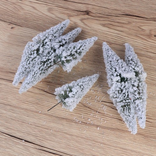10pcs plastic trees for projects Snow Flocked Tree Frost Trees Miniature - Picture 6 of 12