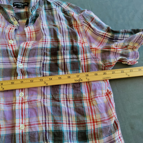 Claiborne Men Slim Fit Camp Shirt 100% Linen Short Sleeve Button Up Beach Resort - Picture 9 of 10