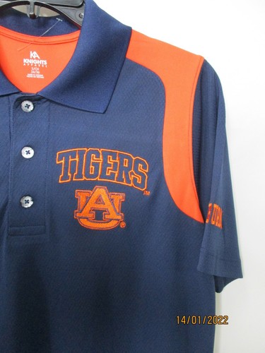 Auburn Tigers Men Shirt Small Blue Collar War Eagle Short Sleeve Orange Polo New - Picture 3 of 10