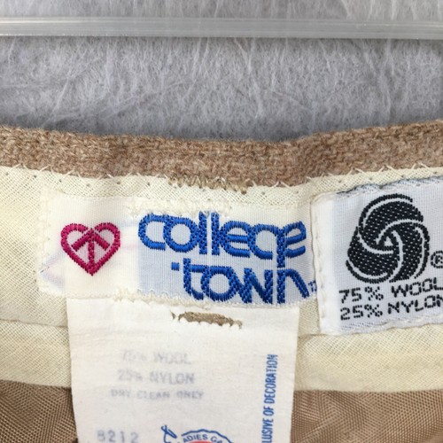 Vintage Wool Pants Juniors 13 Tan Classic Office Career Retro Academia - Picture 6 of 20