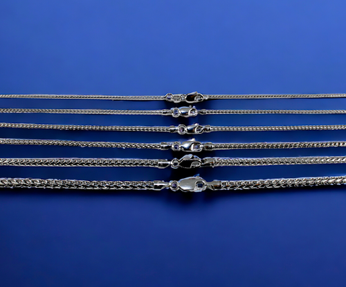 10K White Gold SOLID Franco Round Box Necklace Chain Real Gold 1mm-3mm 16"-30" - Picture 4 of 12