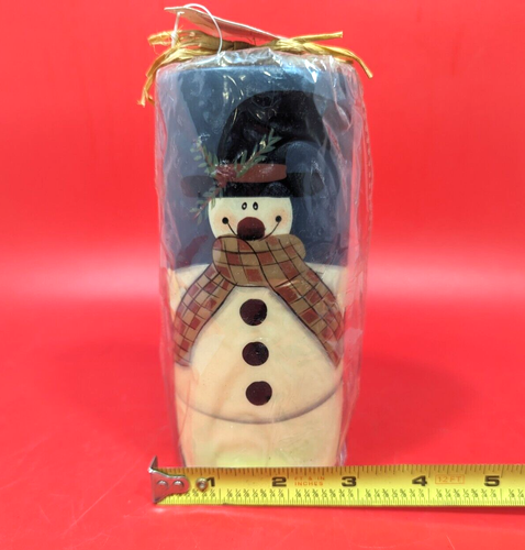 NWT Christmas Holiday Snowman Pillar Candle Decorative Candle 3 X 6 - Picture 7 of 7