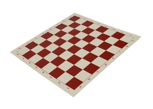 Archer Weighted Chess Set- Vinyl Board w/Pieces & Bag - Khaki Gold & Red - Picture 4 of 5