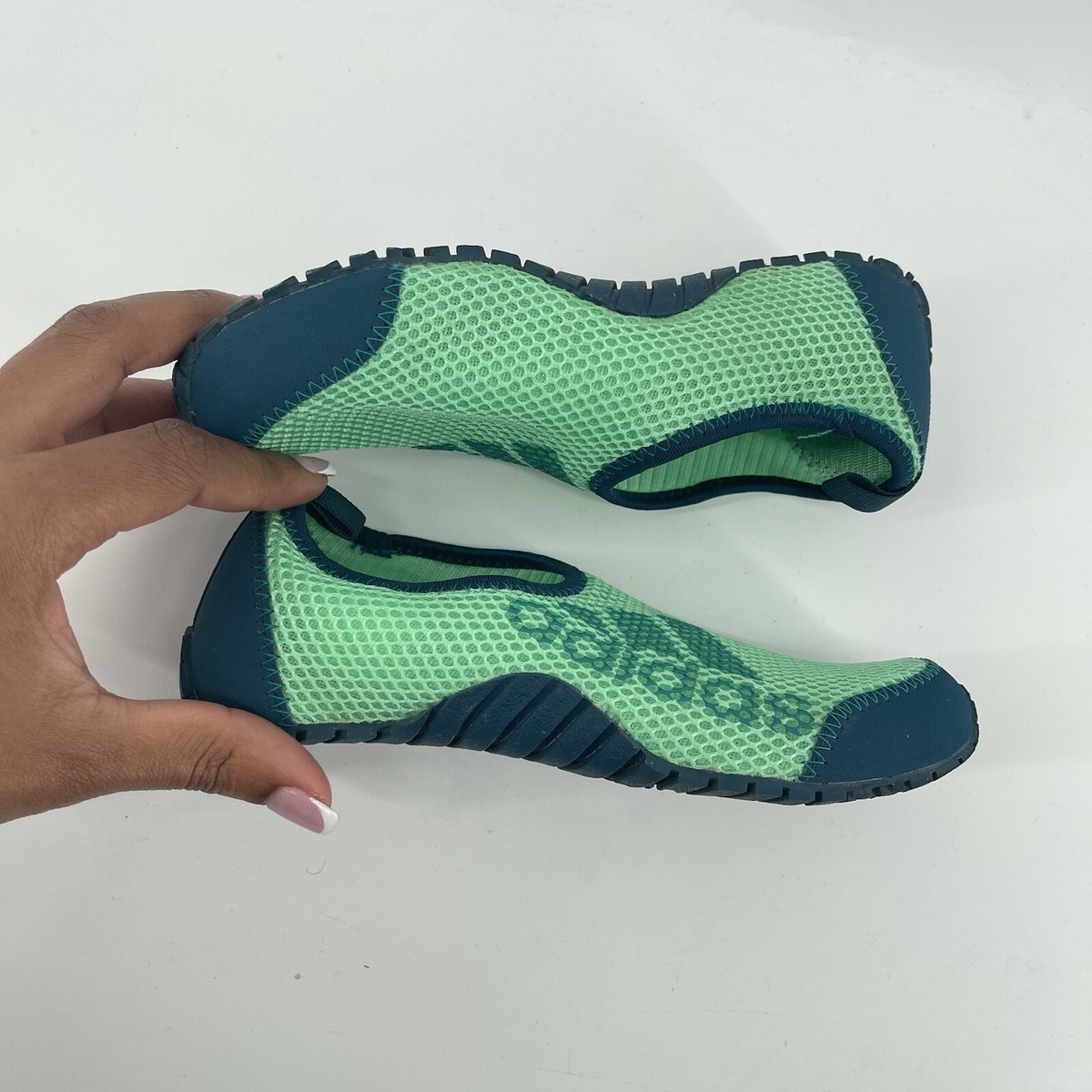 K☆ Adidas Kurobe K S32054 Kid's Green Blue Outdoor Mesh Water