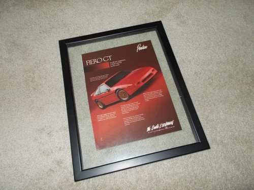 1988 Pontiac Fiero GT Original Print Advertisement in 11 X 14 Glass Frame - Picture 3 of 5