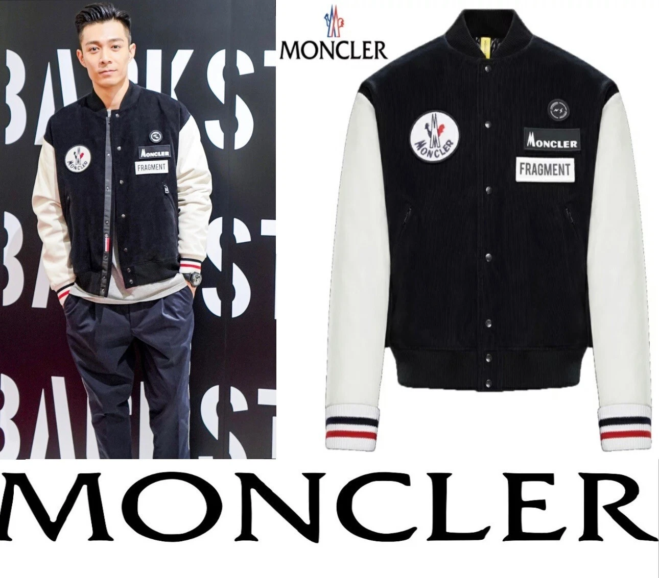 3K Moncler Fragment 2019 Genius Varsity Bomber Patch Giacca 1 2 4 6 Donna Uomo S