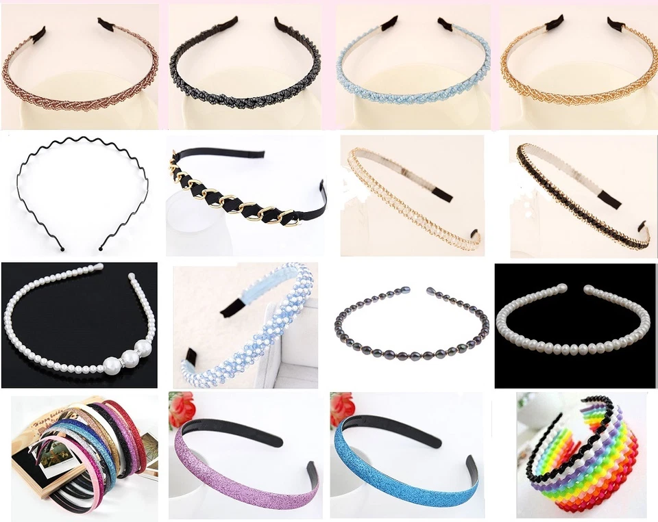 HAARBAND REIFEN HAAR ACCESSOIRE  mit echten PERLEN STRASS ROCAILLES div MODELLE - Bild 1 von 1