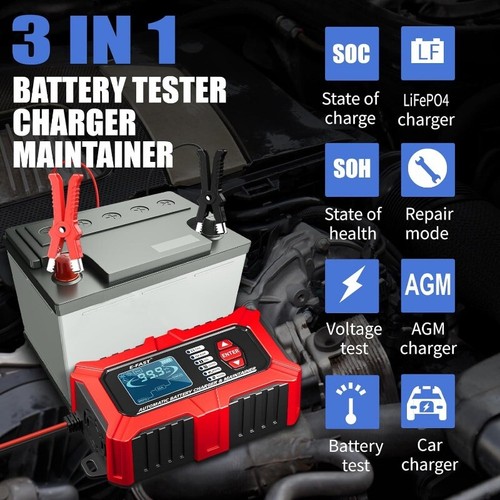 12V/6A Car Battery Charger & Maintainer w/Pulse Repair & 40-999 CCA Auto Tester - Picture 9 of 13