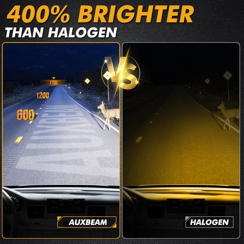AUXBEAM 9145 9140 H10 LED Fog Driving Light Bulbs White 6000K Super Bright 1:1 - Picture 5 of 12