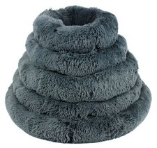 Round Dog Bed Donut Pet Cat Kitten Puppy Calming Fluffy Washable Soft Cushion