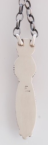 Amerikanische Ureinwohner Navajo Handarbeit Sterlingsilber mit rosa Muschel Halskette - Bild 3 von 3