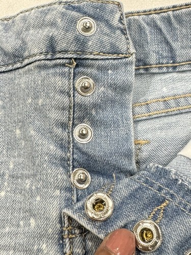 New IMPERIAL STAR Big Girls Frey Hem Destructed Splatter Denim Shorts Size 8 - Picture 7 of 8