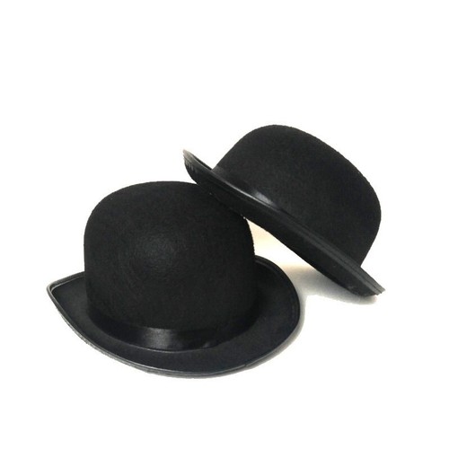 Schwarzer Bowler Hut Melone für Hochzeiten, Reiterhut, Butler, Fasching - Bild 3 von 3