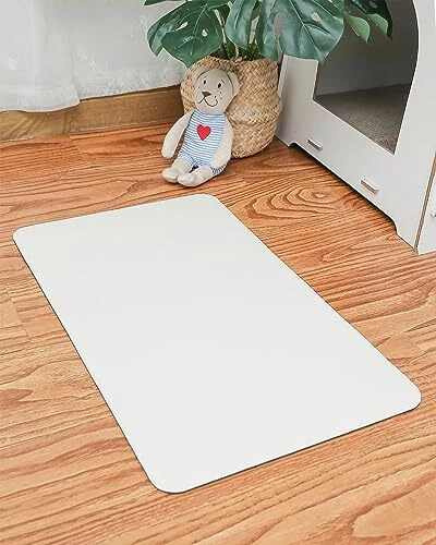 Sand Beige Dog Feeding Mat, Absorbent Mats for Cat Dog Food and