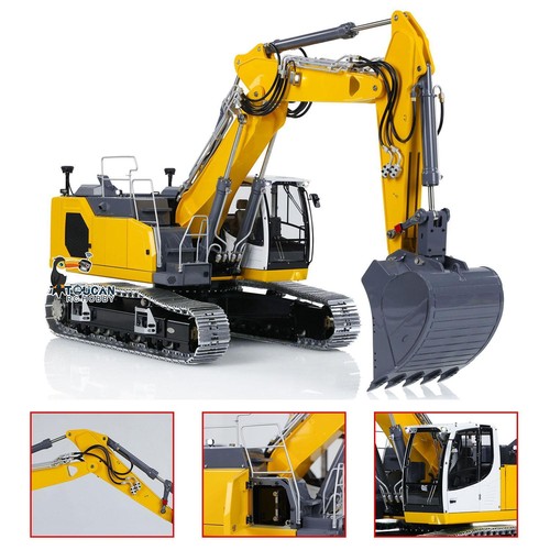 RC Hydraulic Metal 1:14 Digger LESU 3-arm Aoue-LR945 Excavator Painted Assembled - Picture 1 of 12