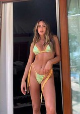 Floral Printed Micro Triangle String Tying Cheeky Bikini Set