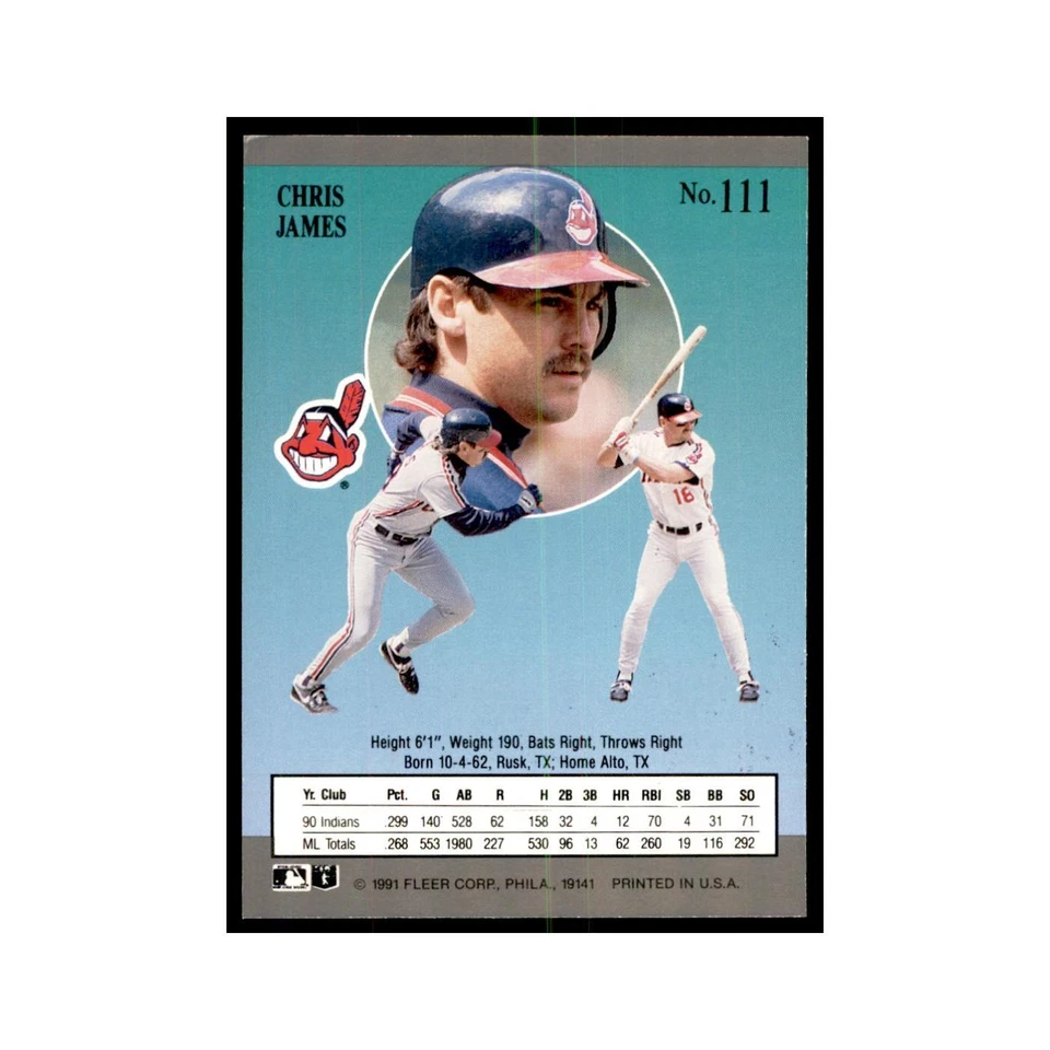 Chris James 1991 Fleer Ultra #111 Baseball Cards Baseball Card NM - Image 2 of 3