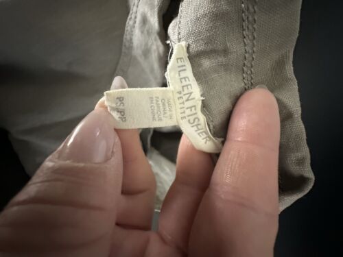 Eileen Fisher Moto Jacket Women Petite S Taupe 100% Organic Linen Pockets AR11 - Picture 5 of 9