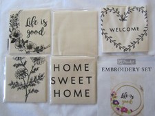 MAKE Market Embroidery Kit Floss, Directions, Fabric, wooden hoop