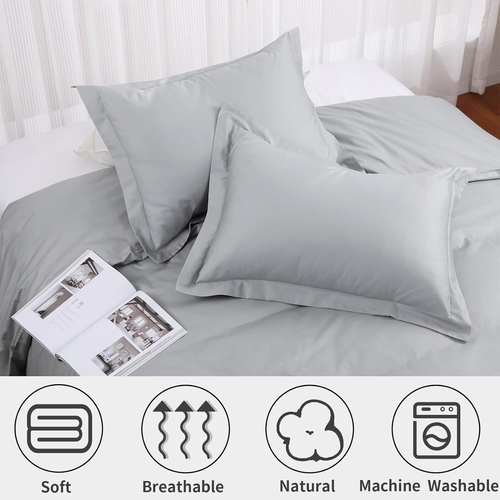 Queen Duvet Cover Set 100% Egyptian Cotton, 3Pcs Bedding Set- 1 Duvet Cover(No I - Picture 5 of 9